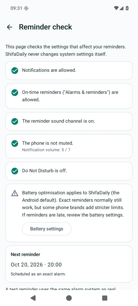 Reminder check